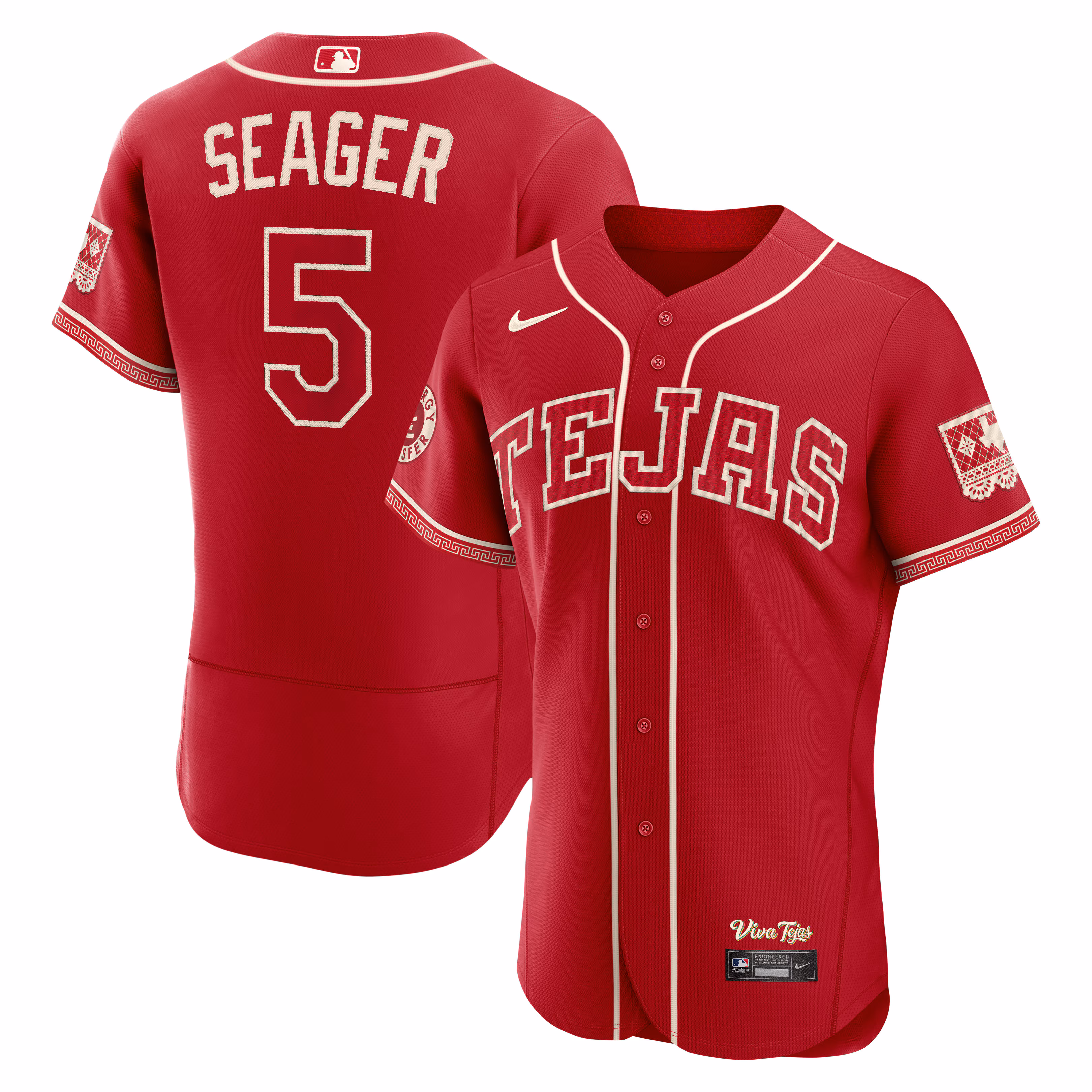 Texas Rangers Corey Seager #5 Red 2026 City Connect Authentic Sponsor Patch Jersey
