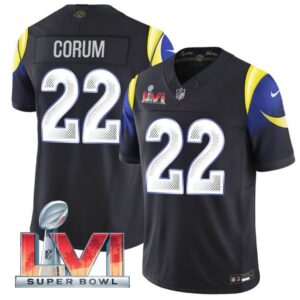 Blake Corum #22 Los Angeles Rams 2025 Rivalries Collection Limited Jersey - Midnight Blue