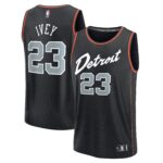 Unisex Detroit Pistons Jaden Ivey  Black 2023/24 Fast Break Jersey - City Edition