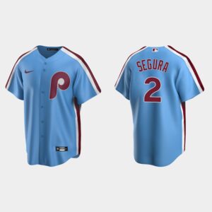 Men's Philadelphia Phillies #2 Jean Segura Light Blue Cooperstown Collection Road Jersey