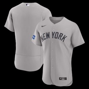 New York Yankees Gray Road Sponsor Patch Authentic Jersey