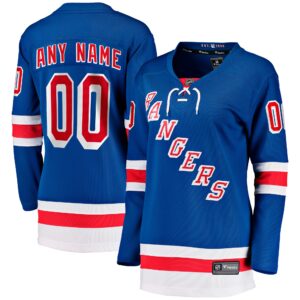 Women's New York Rangers Fanatics Blue Home Breakaway Custom #00 Jersey