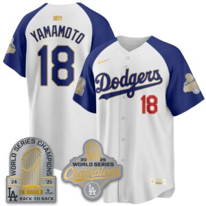 Yoshinobu Yamamoto #18 Los Angeles Dodgers 9x Champs Gold Collection Stadium Vapor Limited Jersey - All Alternate