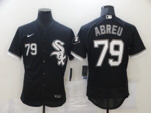 Men's Chicago White Sox #79 Jose Abreu Black Stitched Flex Base  Jersey