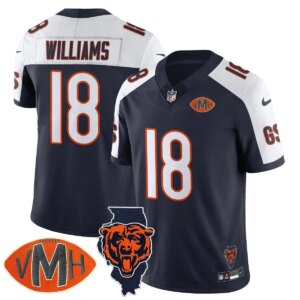 Caleb Williams #18 Chicago Bears CHI Honor Virginia Halas McCaskey Jersey - All Stitched