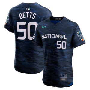 Men's National League #50 Mookie Betts  Royal 2023 All-Star Game Flex Base Jersey