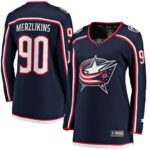 Elvis Merzlikins Columbus Blue Jackets Women's Home Breakaway Jersey - Navy