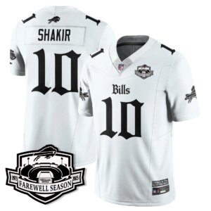 Khalil Shakir #10 Buffalo Bills BUF Gothic Vapor Limited Jersey - Farewell Highmark Patch - All Stitched