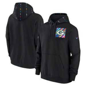 Men's  Black Green Bay Packers 2023 Crucial Catch Club Pullover Hoodie