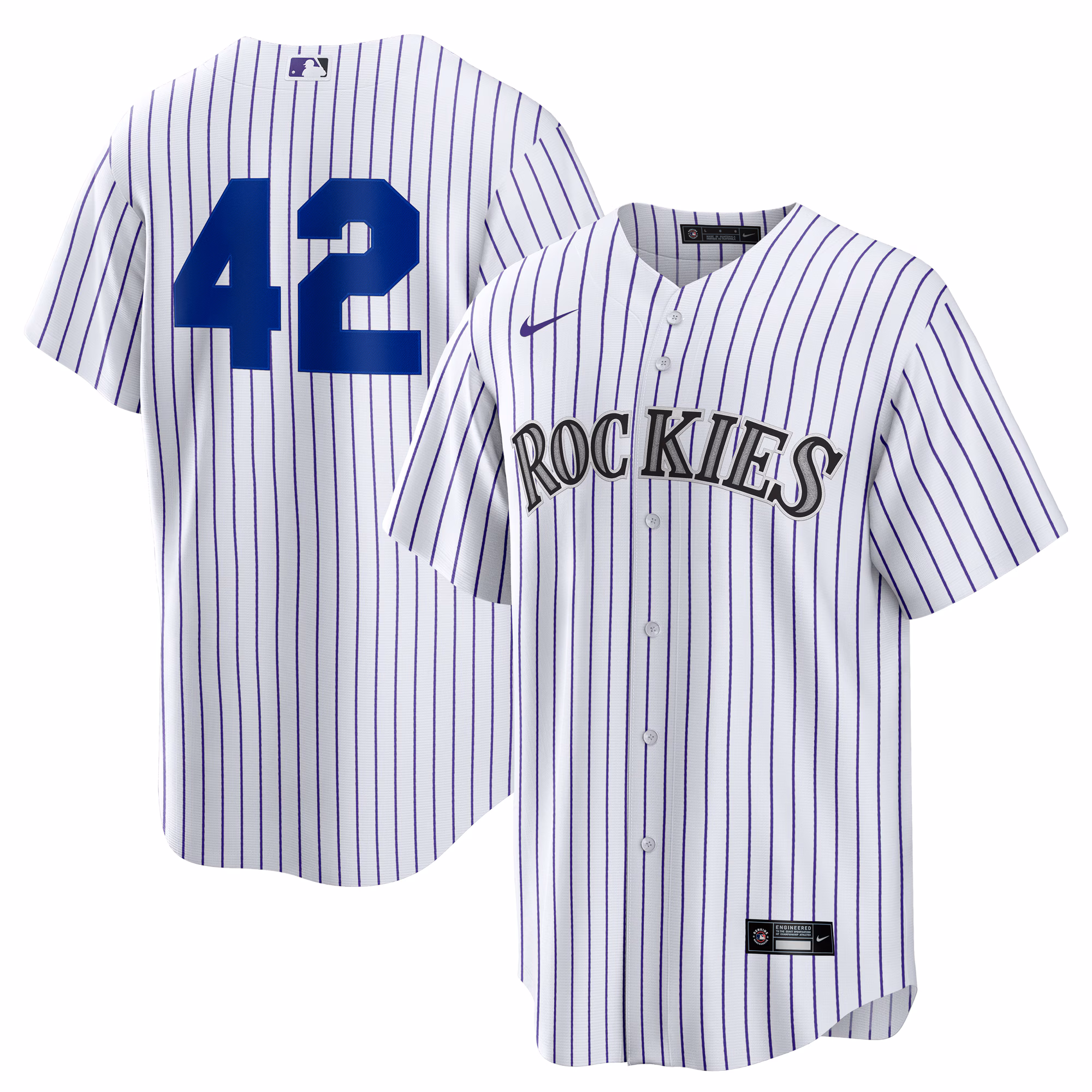 Men's Colorado Rockies White Home  2025 Jackie Robinson Day Replica Jersey