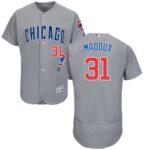Chicago Cubs #31 Greg Maddux Grey Flexbase Collection Road Stitched Jersey