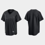 Men's Los Angeles Dodgers Pitch Black Fashion Cool Base Blank Jersey - Black