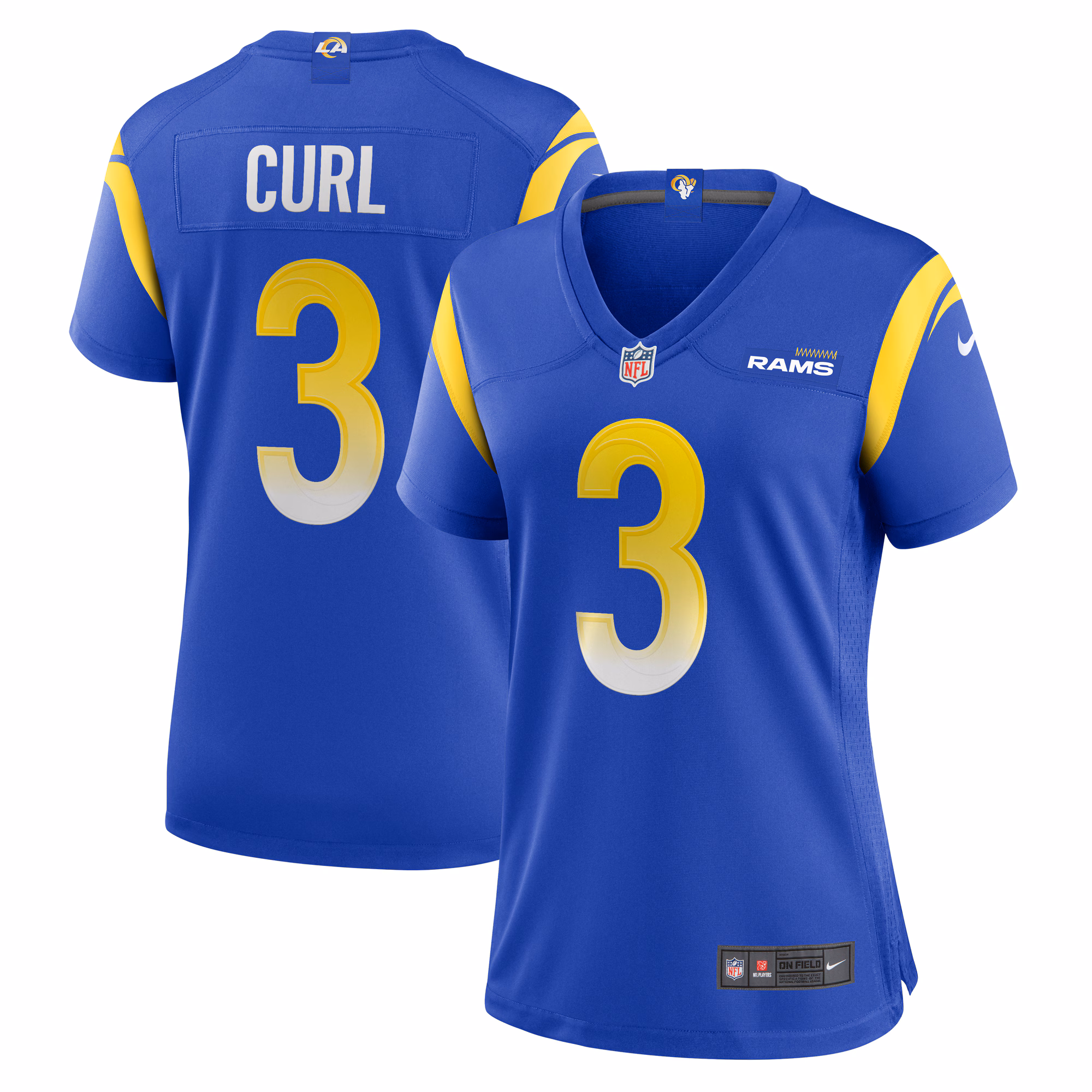 Kamren Curl Los Angeles Rams Women's Team Game Jersey -  Royal
