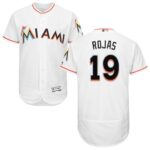 Miami Marlins #19 Miguel Rojas White Flexbase Collection Stitched Jersey