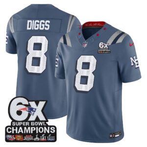 Stefon Diggs #8 New England Patriots 2025 Rivalries Collection Game Jersey - Storm Blue