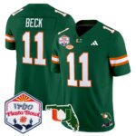 Carson Beck #11 Miami Hurricanes MIA 2026 The Fiesta Bowl & Florida Patch Vapor Limited Jersey - All Stitched