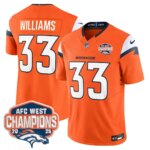 Javonte Williams #33 Denver Broncos DEN AFC West Champions Patch Vapor Limited Jersey V2 - All Stitched