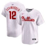 Men's Philadelphia Phillies #12 Kyle Schwarber  White Home Limited Player Jersey