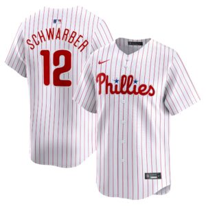 Men's Philadelphia Phillies #12 Kyle Schwarber  White Home Limited Player Jersey