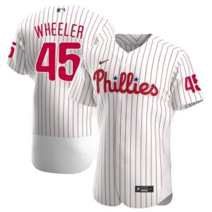 Men's  Philadelphia Phillies #45 Zack Wheeler White Home 2020 Player Jersey