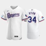 Men's Texas Rangers #34 Nolan Ryan White Home 50th Anniversary Flex Base Jersey
