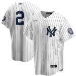 Men's  New York Yankees #2 Derek Jeter White Navy 2020 Hall of Fame Induction Jersey