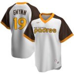 Men's  San Diego Padres #19 Tony Gwynn San Home Cooperstown Collection Player White Jersey
