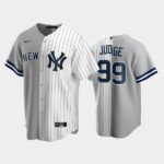 Men's New York Yankees Split Replica Jersey #99 Aaron Judge Gray-White