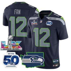 Th Fan #12 Seattle Seahawks Super Bowl LX Patch Game Jersey - All Stitched