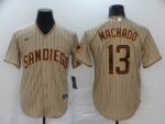 Men's San Diego Padres #13 Manny Machado Gray Stitched Cool Base  Jersey