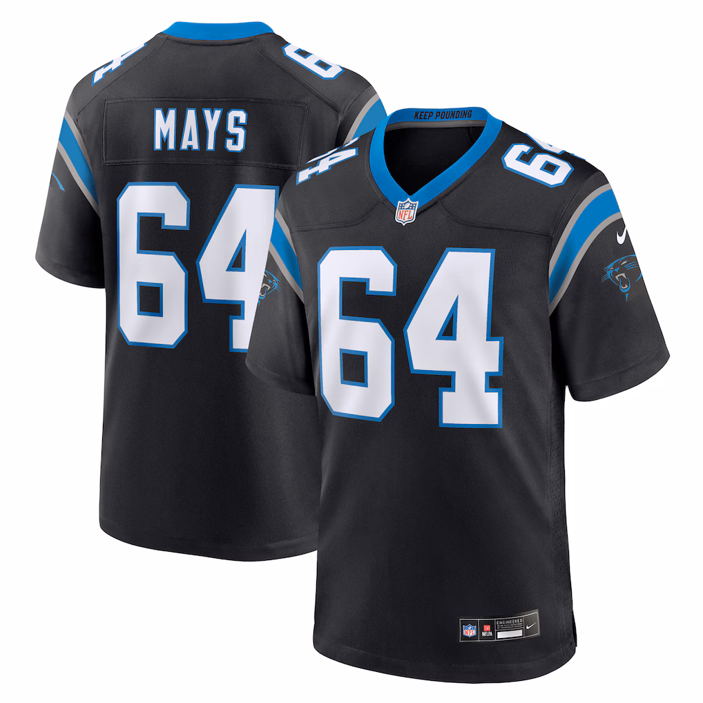 Cade Mays #64 Carolina Panthers Team Game Jersey - Black