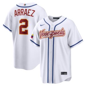 Luis Arraez #2 Venezuela Baseball White 2026 World Baseball Classic Home Stadium Jersey