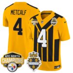DK Metcalf #4 Pittsburgh Steelers 2025 AFC North Division Champions Vapor Limited Jersey - All Stitched