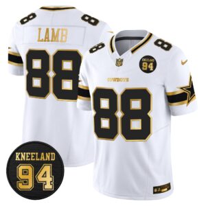 Dallas Cowboys 94 Marshawn Kneeland Memorial Patch Gold Vapor Limited Jersey - All Stitched