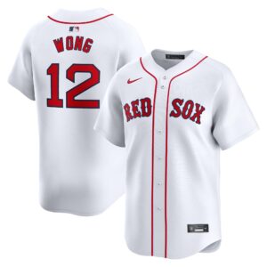 Men's Boston Red Sox Connor Wong  White Home Limited Player Jersey