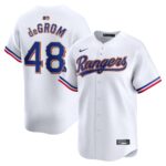 Men's Texas Rangers #48 Jacob deGrom  White 2024 Gold Collection Limited Player Jersey