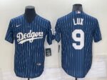 Men's  Los Angeles Dodgers #9 Gavin Lux Blue Throwback Cool Base Jersey