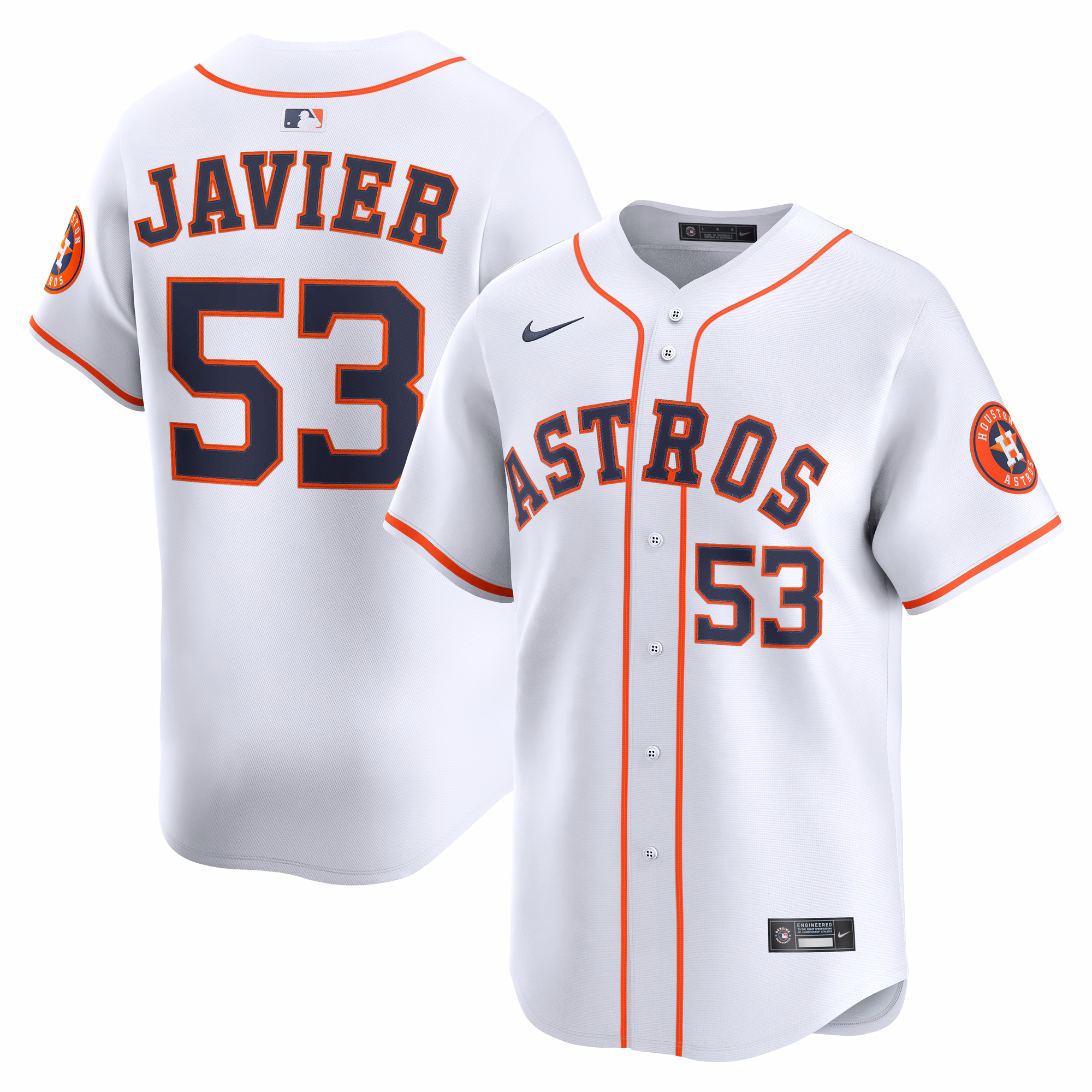 Houston Astros Cristian Javier #53 White Home Limited Player Jersey