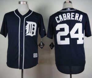 Detroit Tigers #24 Miguel Cabrera Navy Blue Cool Base Stitched Jersey