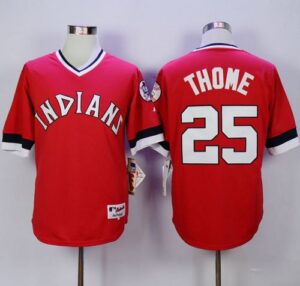 Cleveland Indians #25 Jim Thome Red 1978 Turn Back The Clock Stitched Jersey