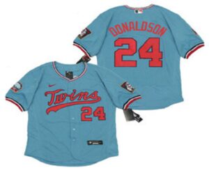 Men's Minnesota Twins #24 Josh Donaldson Light Blue Stitched Flex Base  Jersey