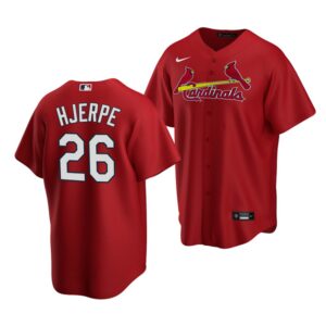 Men's St. Louis Cardinals #26 Cooper Hjerpe 2022 Draft Jersey Red Alternate