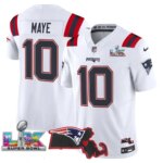 Drake Maye #10 New England Patriots Super Bowl LX Patch Vapor Limited Game Jersey - All Stitched
