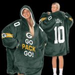 Go Pack Go! Green Bay Football Unisex Blanket Hoodie