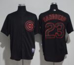 Chicago Cubs #23 Ryne Sandberg Black Strip Stitched Jersey