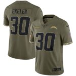 Austin Ekeler Los Angeles Chargers  2022 Salute To Service Limited Jersey - Olive