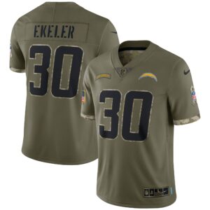 Austin Ekeler Los Angeles Chargers  2022 Salute To Service Limited Jersey - Olive