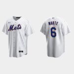 Men's New York Mets #6 Starling Marte White Home Jersey