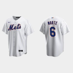 Men's New York Mets #6 Starling Marte White Home Jersey