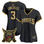 Women's Nick Gonzales #3 Pittsburgh Pirates 2026 City Connect Vapor Premier Limited Jersey - Black